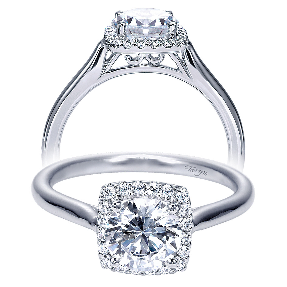 Taryn 14k White Gold Round Halo Engagement Ring TE7818W44JJ 