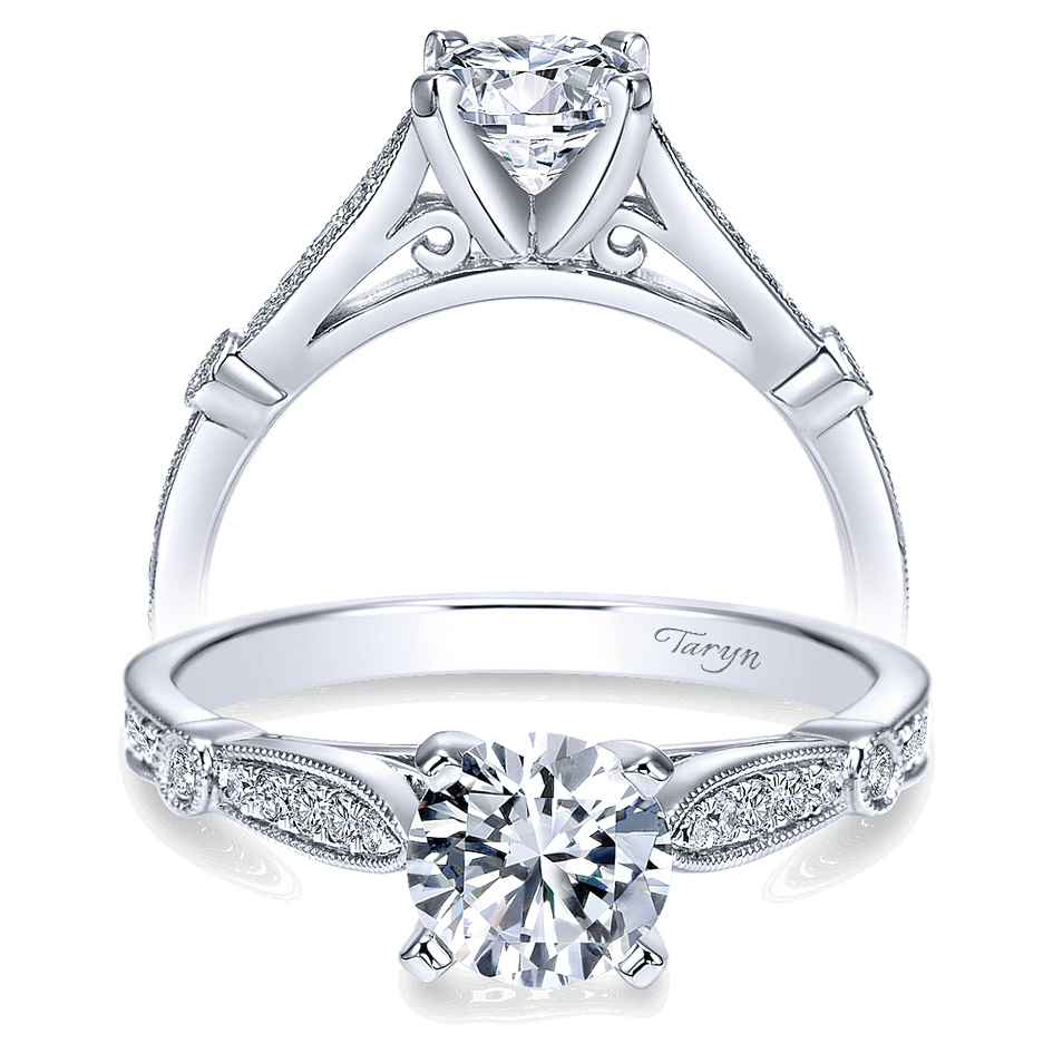 Taryn 14k White Gold Round Straight Engagement Ring TE7999W44JJ 