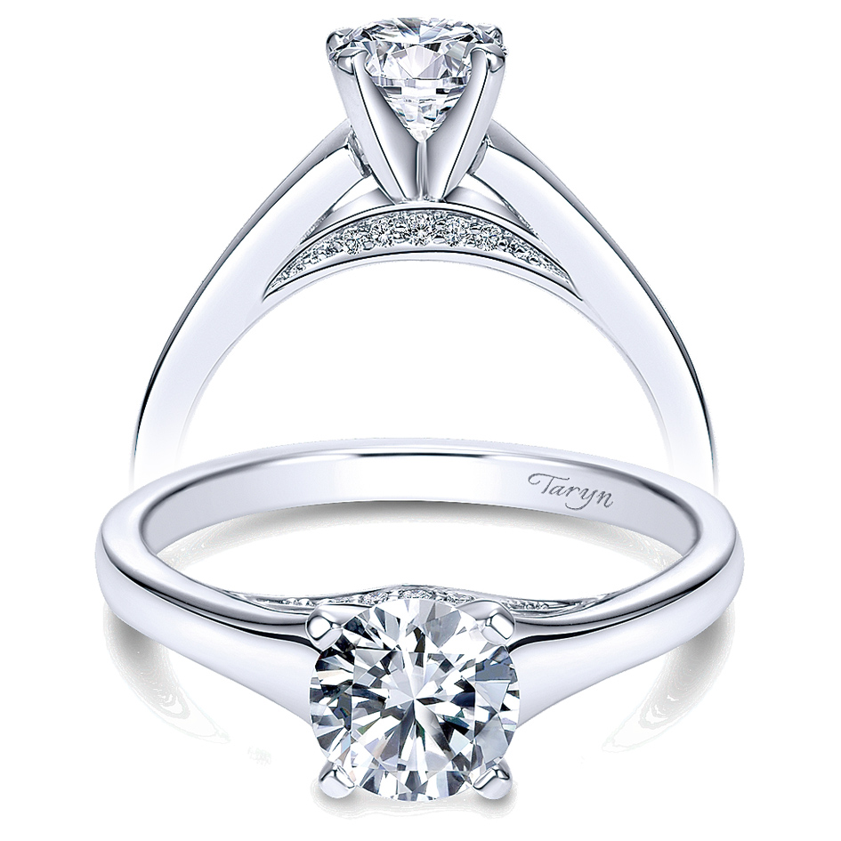 Taryn 14k White Gold Round Solitaire Engagement Ring TE8013W44JJ 