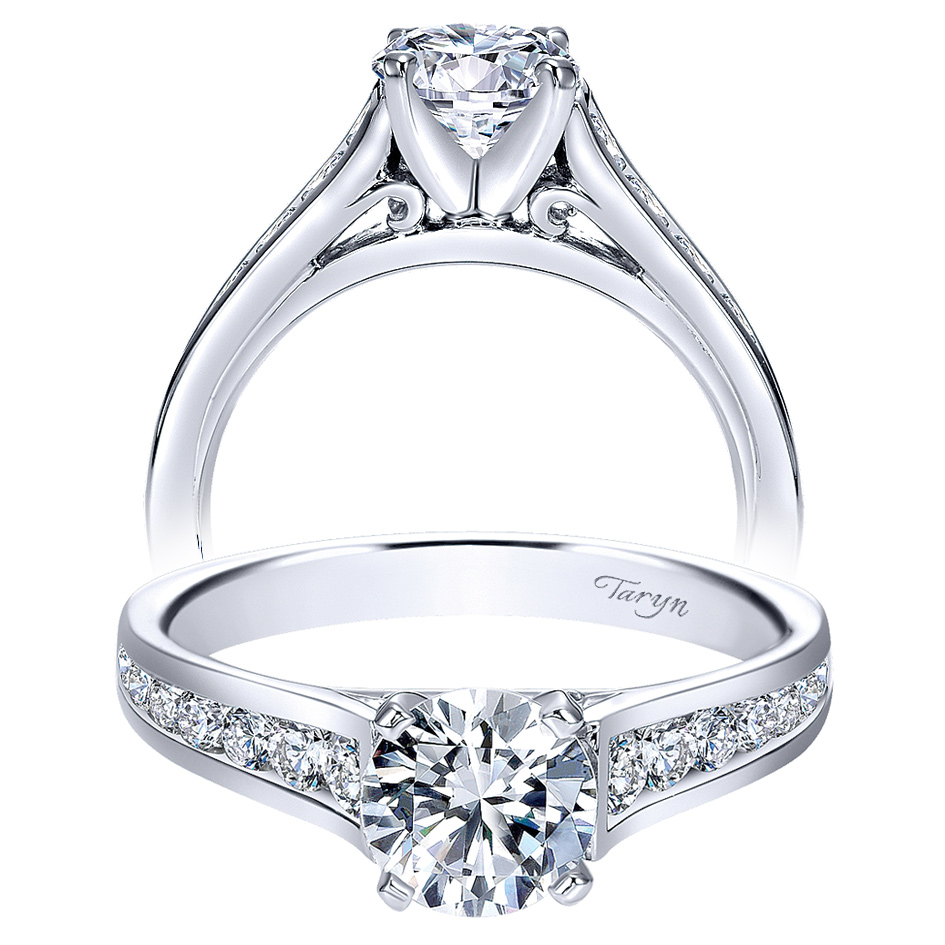 Taryn 14k White Gold Round Straight Engagement Ring TE8224W44JJ