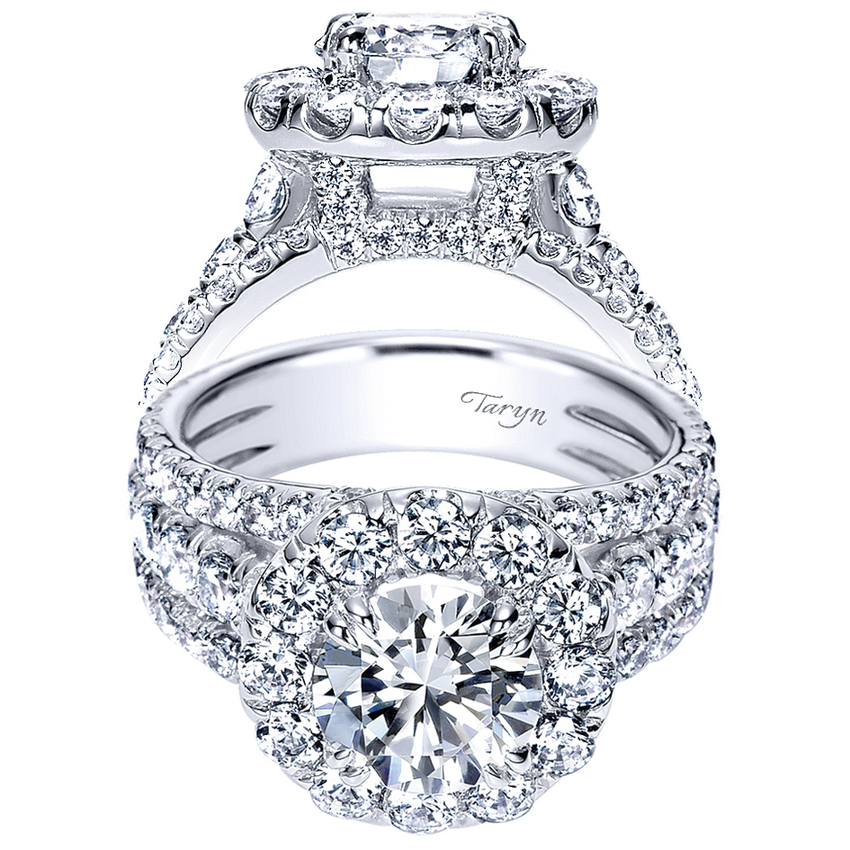 Taryn 18K White Gold Round Halo Engagement Ring TE8322W83JJ