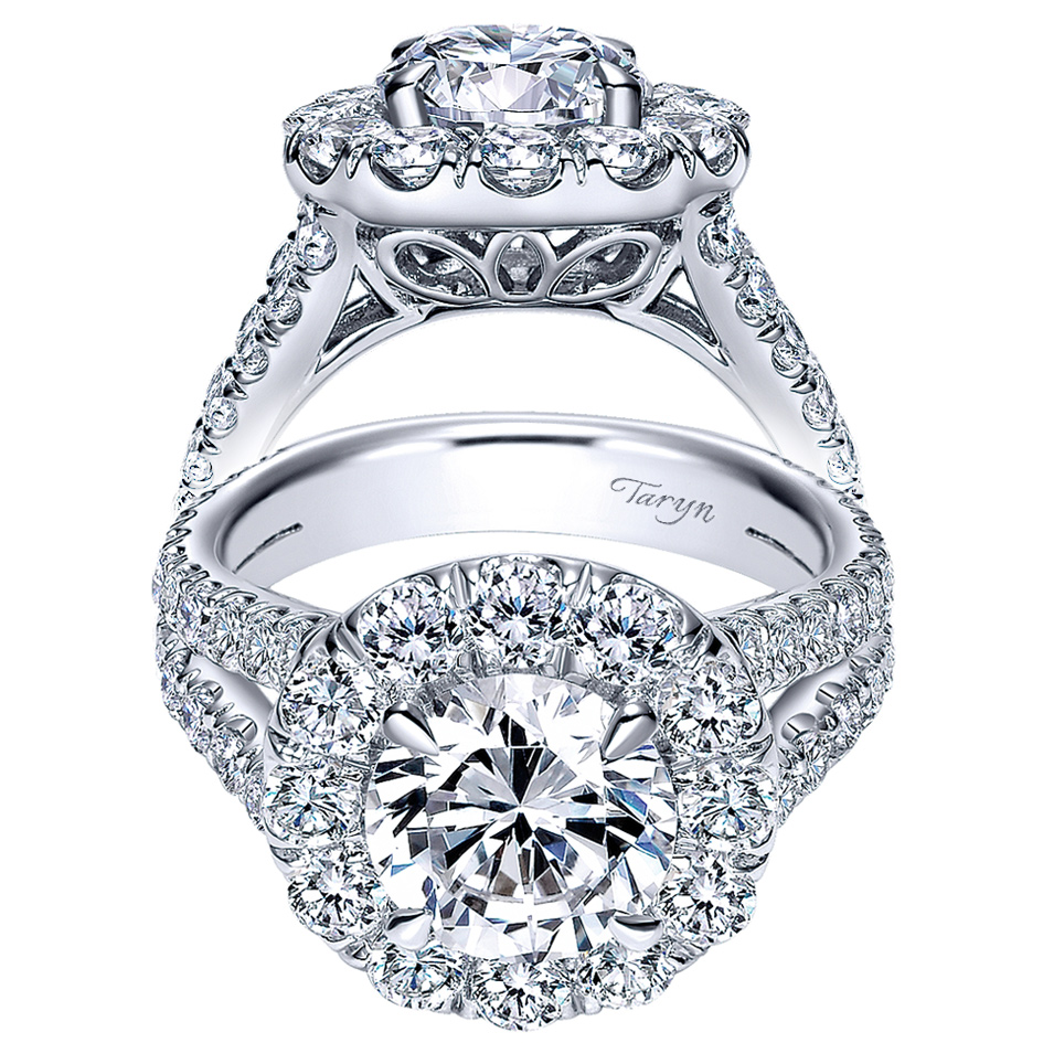 Taryn 18K White Gold Round Halo Engagement Ring TE8326W83JJ
