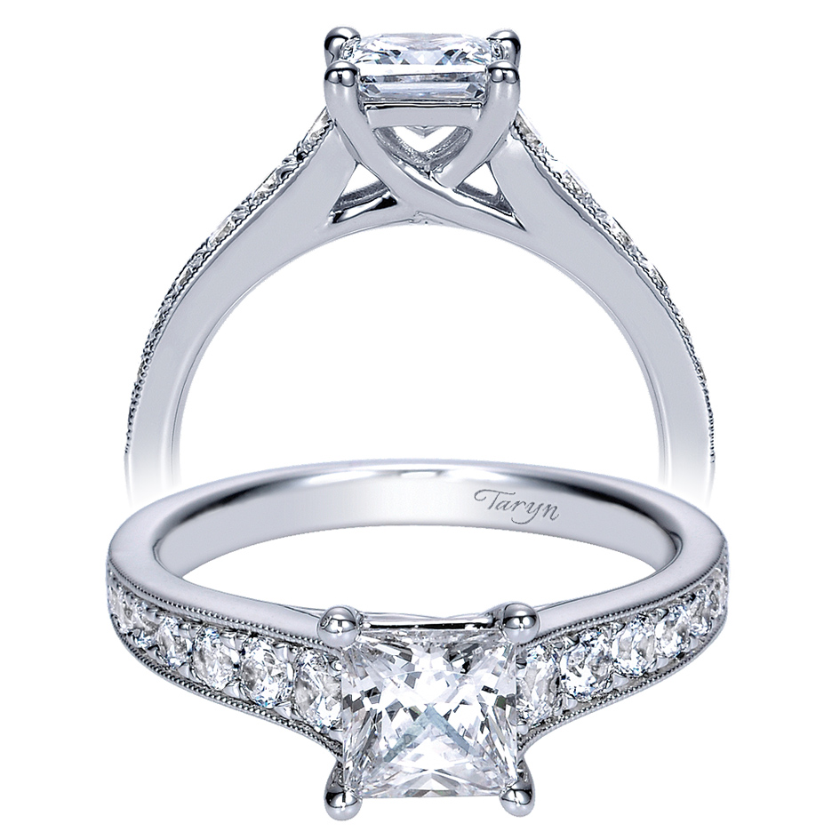 Taryn 14k White Gold Round Straight Engagement Ring TE8610W44JJ