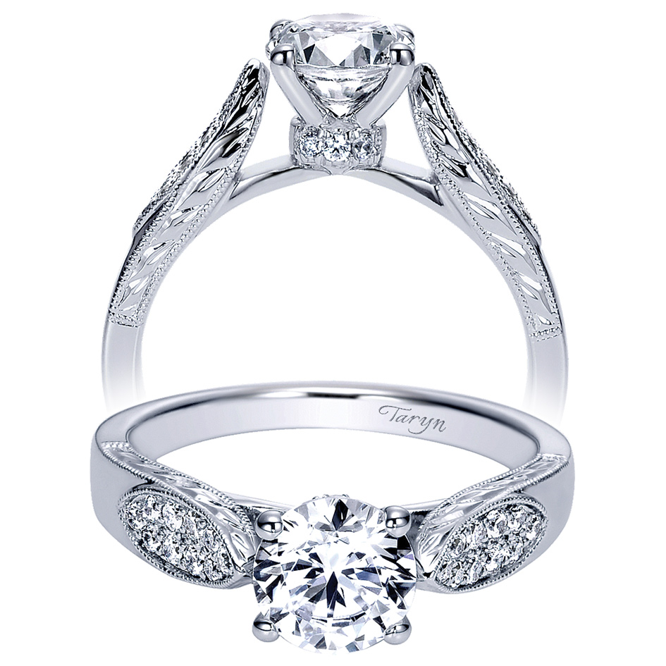 Taryn 14k White Gold Round Straight Engagement Ring TE8744W44JJ