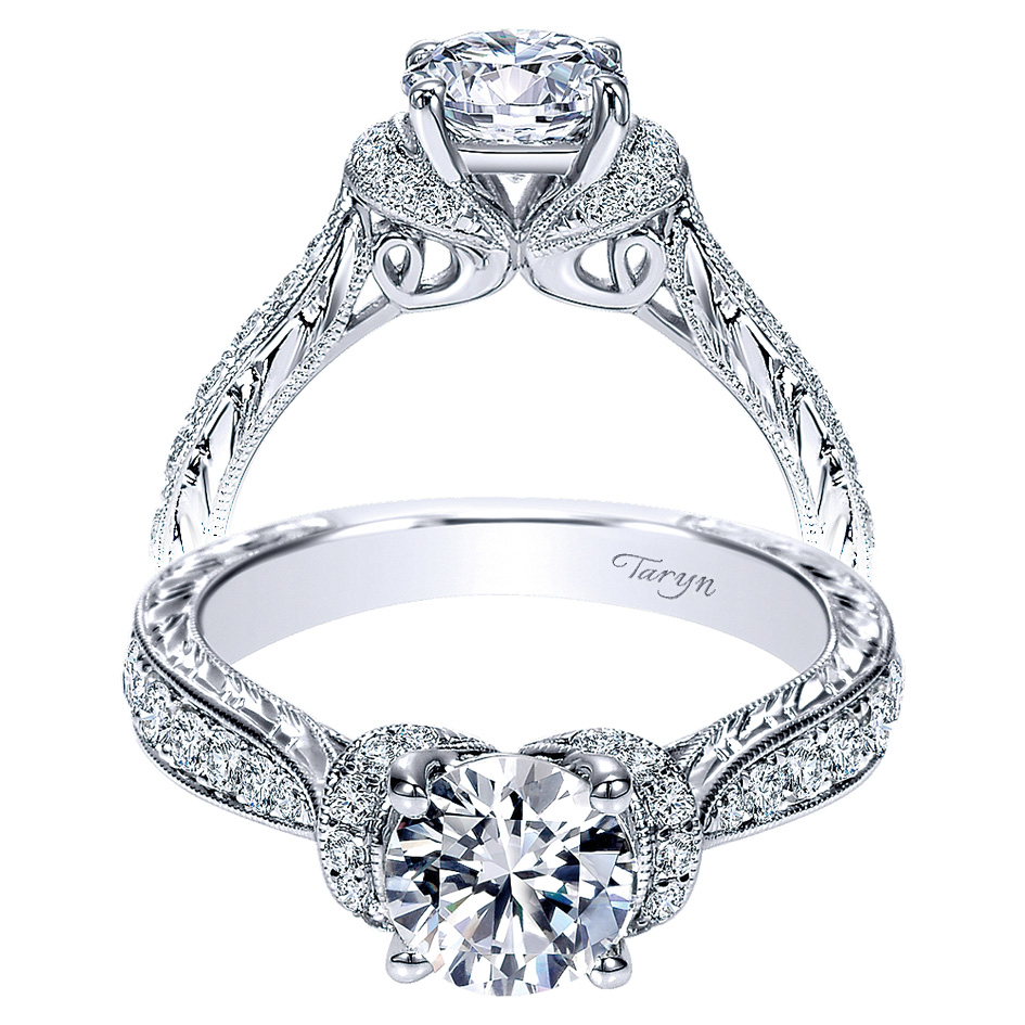 Taryn 14k White Gold Round Straight Engagement Ring TE8856W44JJ 