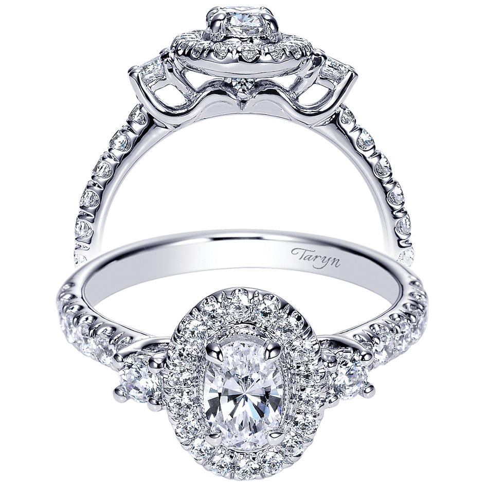 Taryn 14k White Gold Oval Halo Engagement Ring TE9005W44JJ 