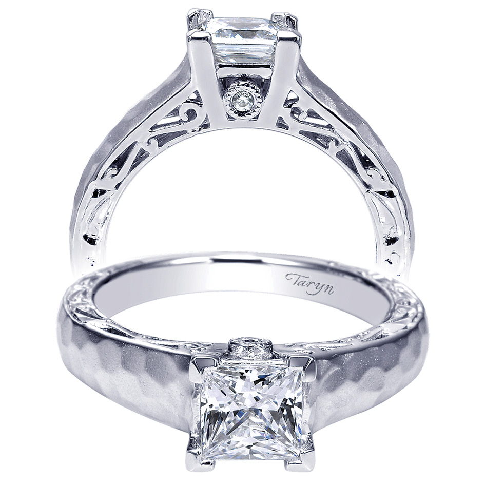 Taryn 14k White Gold Princess Cut Solitaire Engagement Ring TE9059W44JJ 