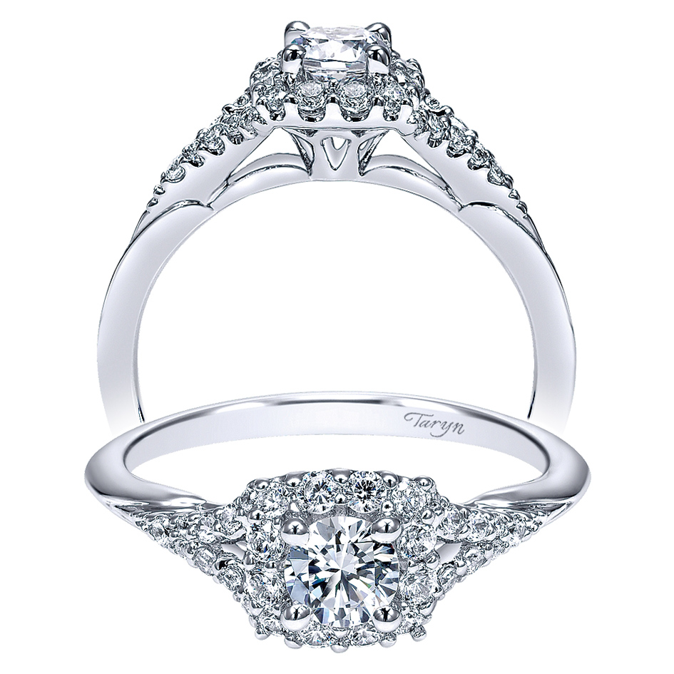 Taryn 14k White Gold Round Halo Engagement Ring TE911786R0W44JJ 