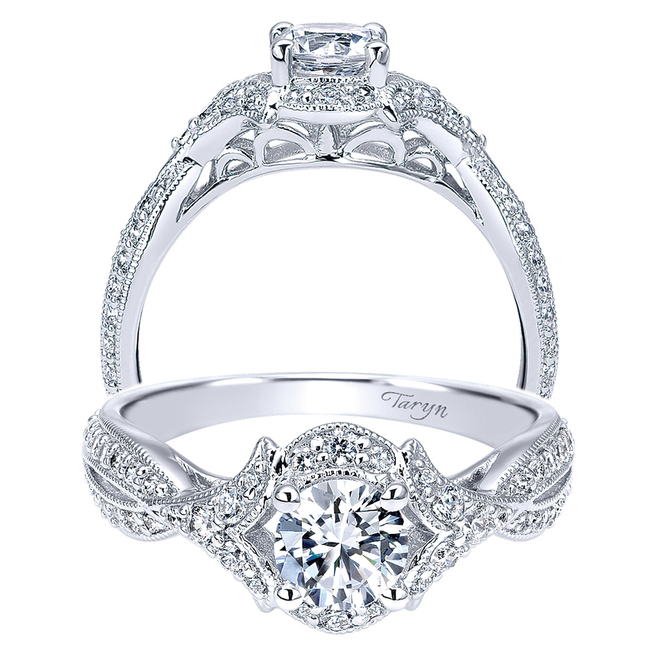Taryn 14k White Gold Round Halo Engagement Ring TE911904R2W44JJ 