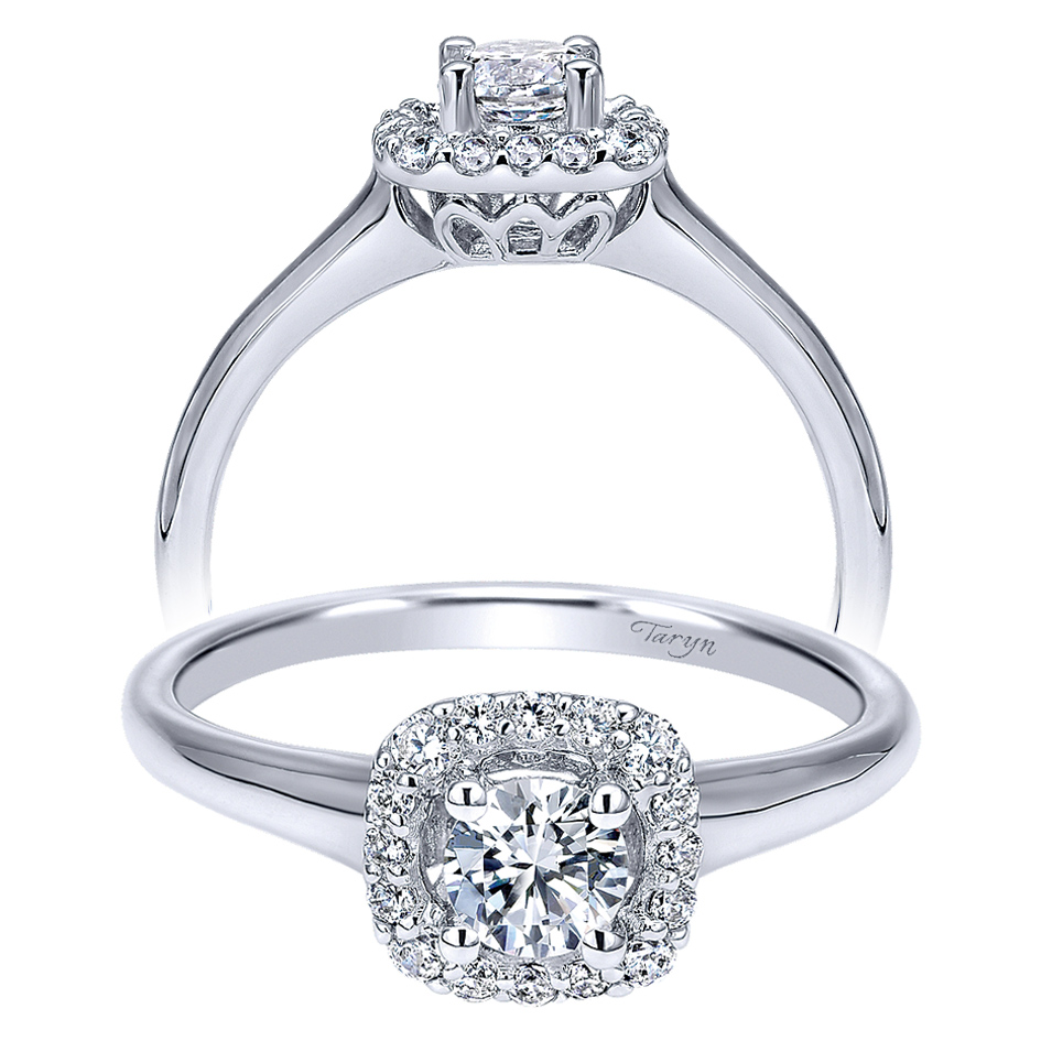 Taryn 14k White Gold Round Halo Engagement Ring TE911928R0W44JJ 