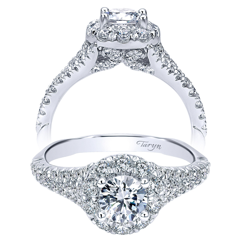 Taryn 14k White Gold Round Halo Engagement Ring TE911954R0W44JJ 
