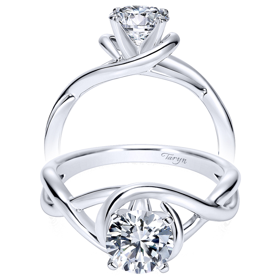 Taryn 14k White Gold Round Twisted Engagement Ring TE9179W4JJJ 
