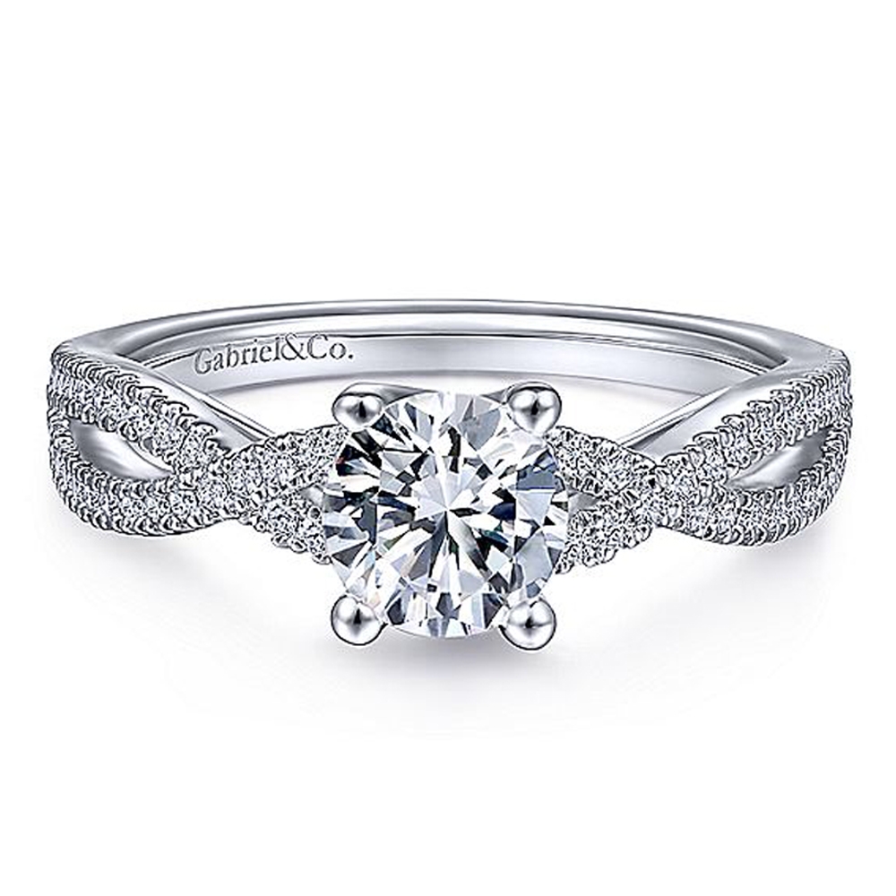 Gabriel 14 Karat Round Twisted Engagement Ring ER9408W44JJ | TQ