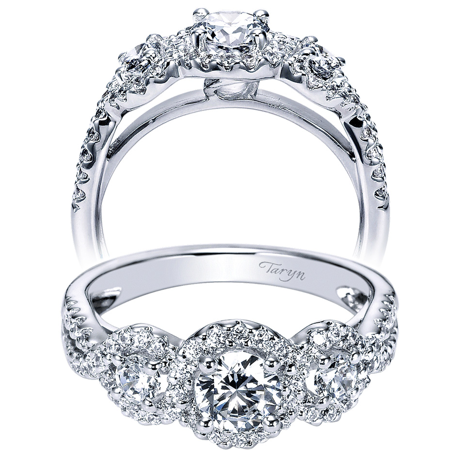 Taryn 14k White Gold Round Halo Engagement Ring TE95338W44JJ 