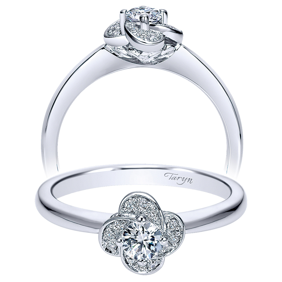 Taryn 14k White Gold Round Halo Engagement Ring TE97764W44JJ 