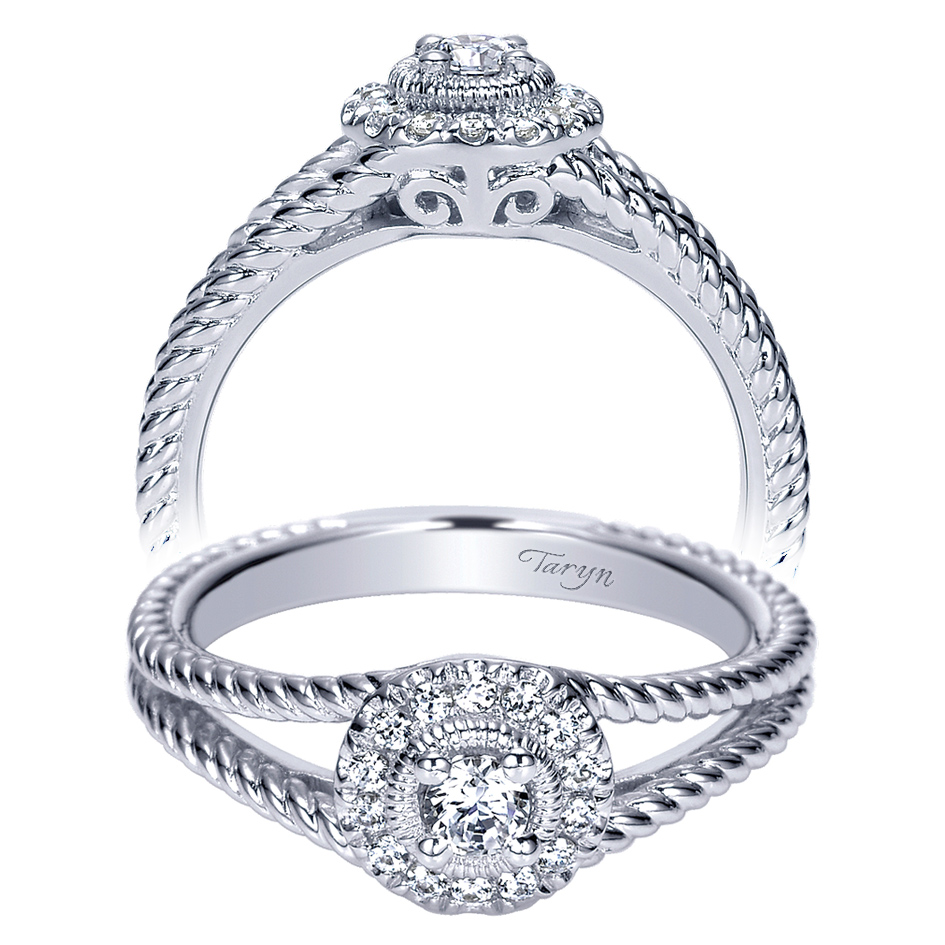 Taryn 14k White Gold Round Halo Engagement Ring TE98437W44JJ 