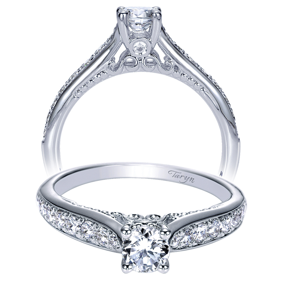 Taryn 14k White Gold Round Straight Engagement Ring TE98553W44JJ 