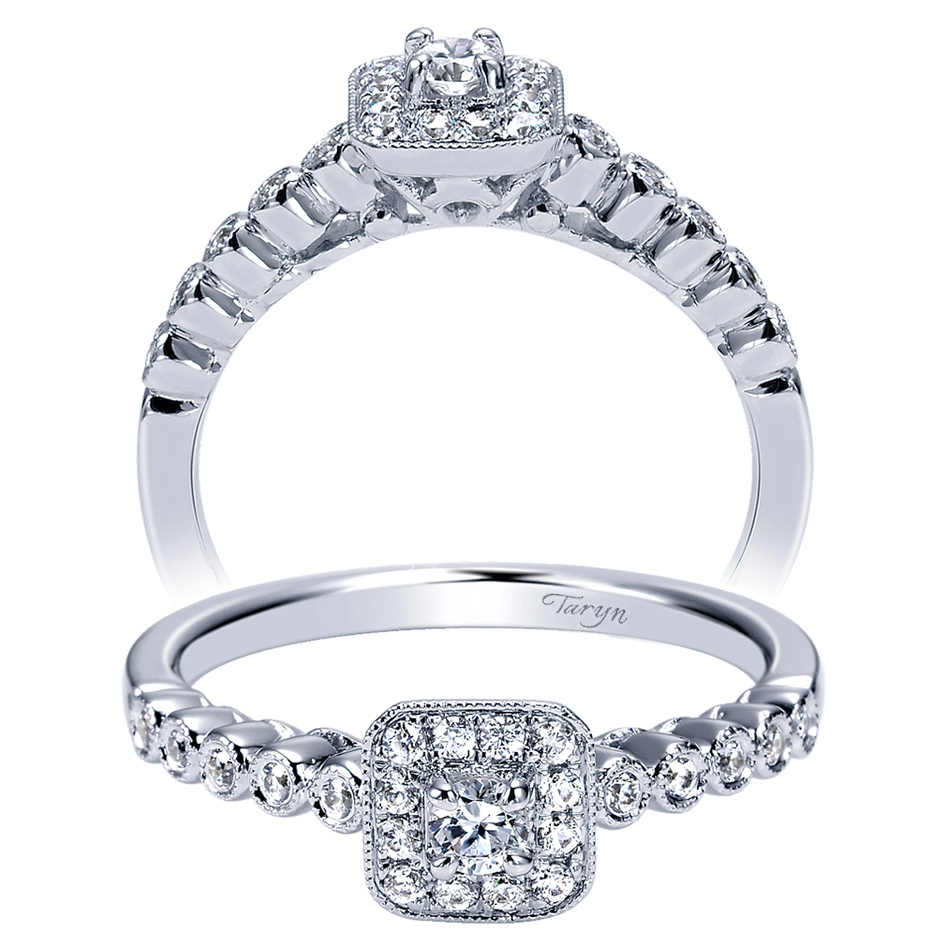 Taryn 14k White Gold Round Halo Engagement Ring TE98725W44JJ 
