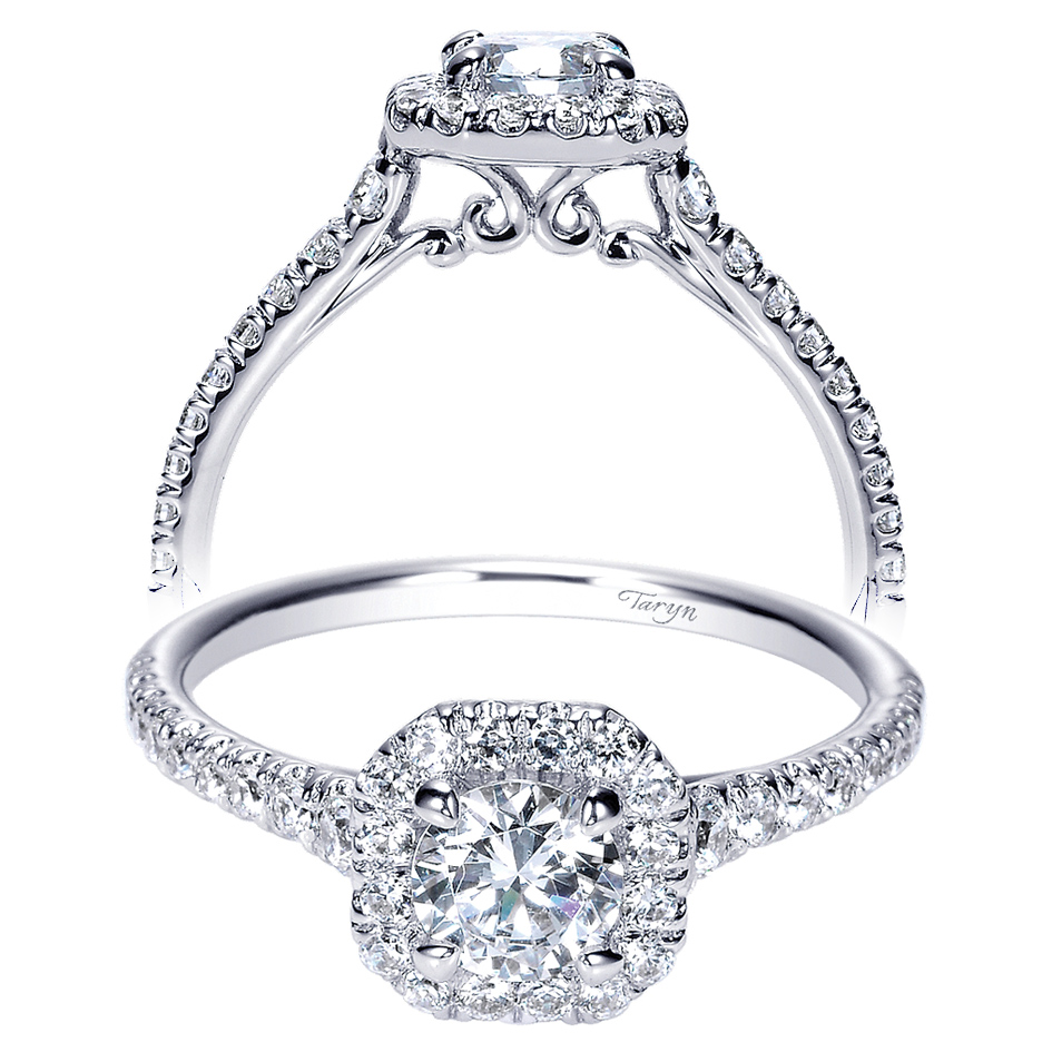 Taryn 14k White Gold Round Halo Engagement Ring TE98860W44JJ 