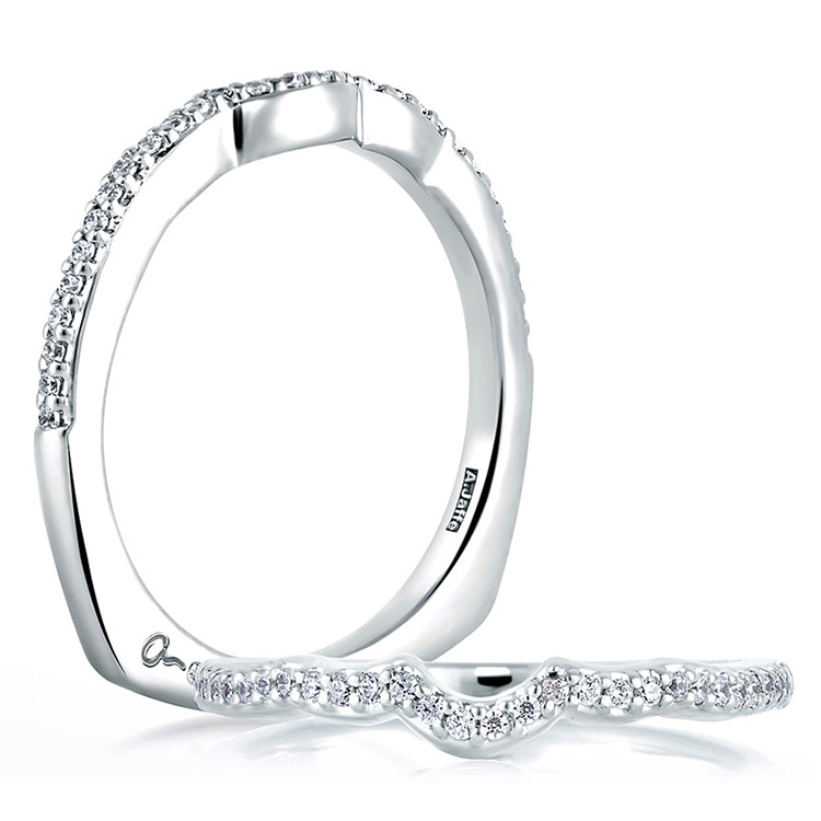 A.JAFFE Art Deco Collection 14 Karat Diamond Wedding Ring MRS283 / 15