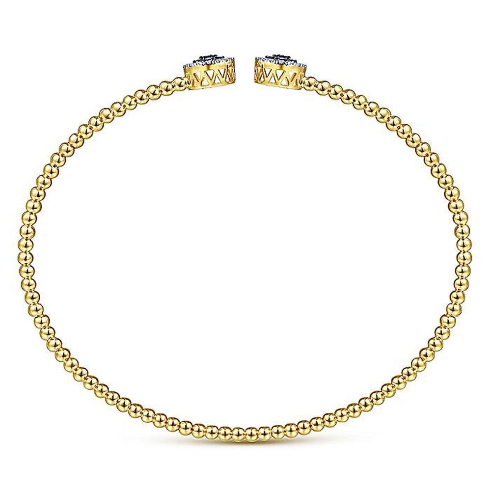 Gabriel Fashion 14 Karat Yellow Gold A Quality Sapphire Bangle Bracelet BG4244-65Y45SA