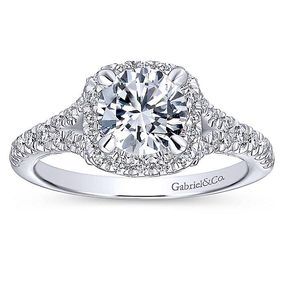 Gabriel Platinum Round Halo Engagement Ring ER12623R4PT4JJ