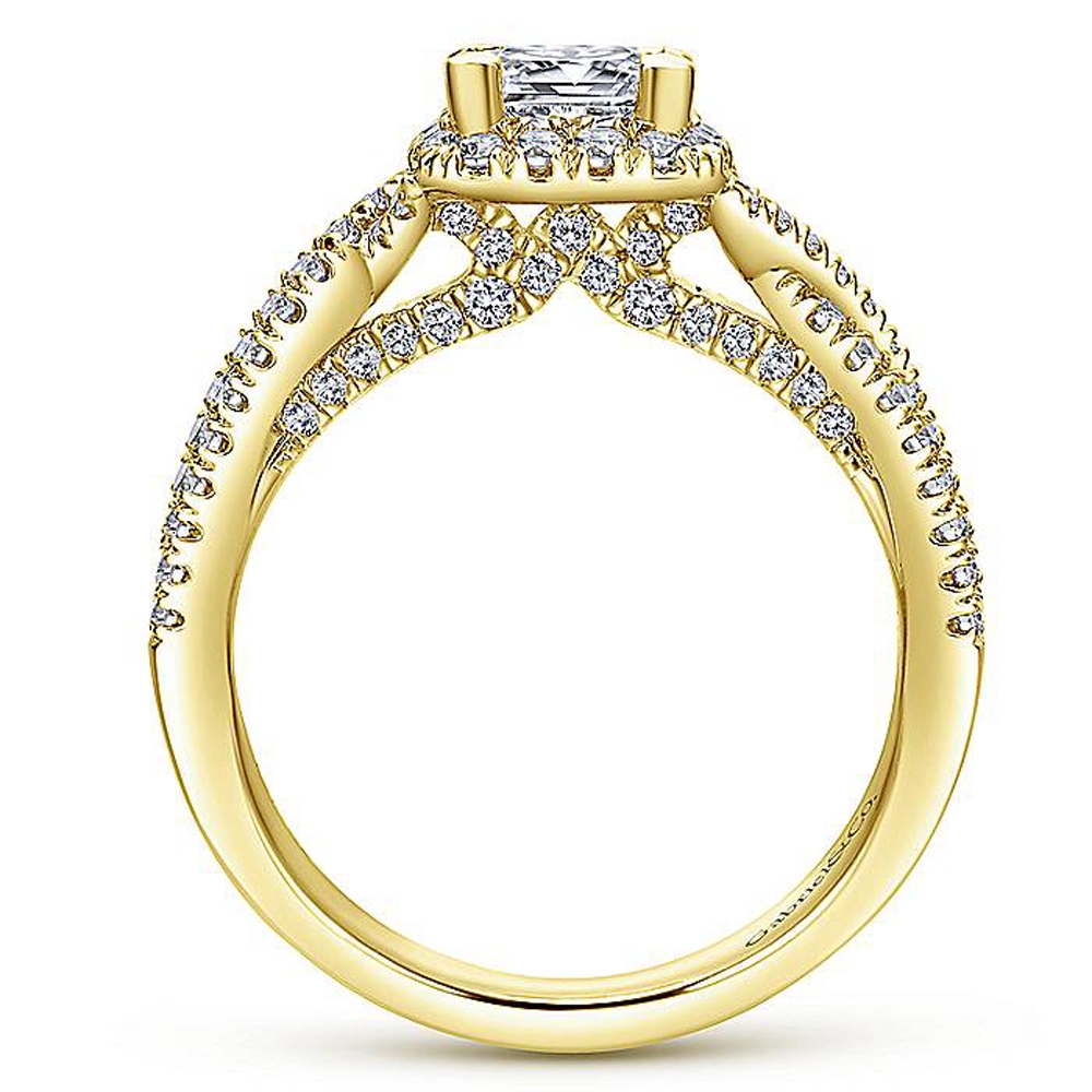 Gabriel 14 Karat Princess Cut Halo Engagement Ring ER12600S3Y44JJ