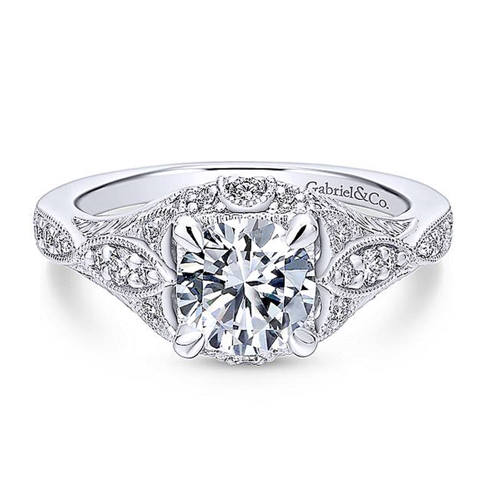 Gabriel Platinum Round Halo Engagement Ring ER12580R4PT4JJ