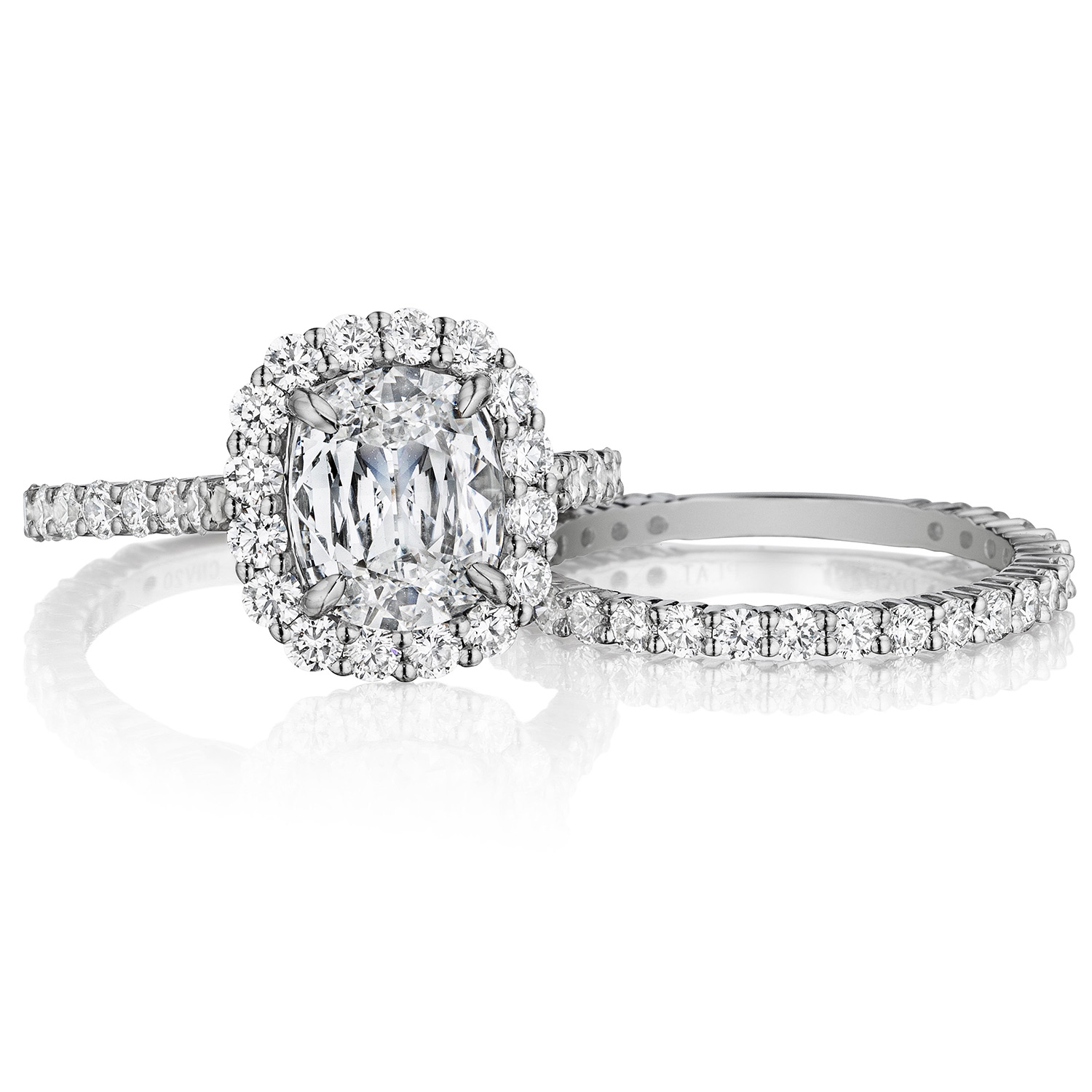 Henri Daussi ANV Cushion Halo Diamond Engagement Ring
