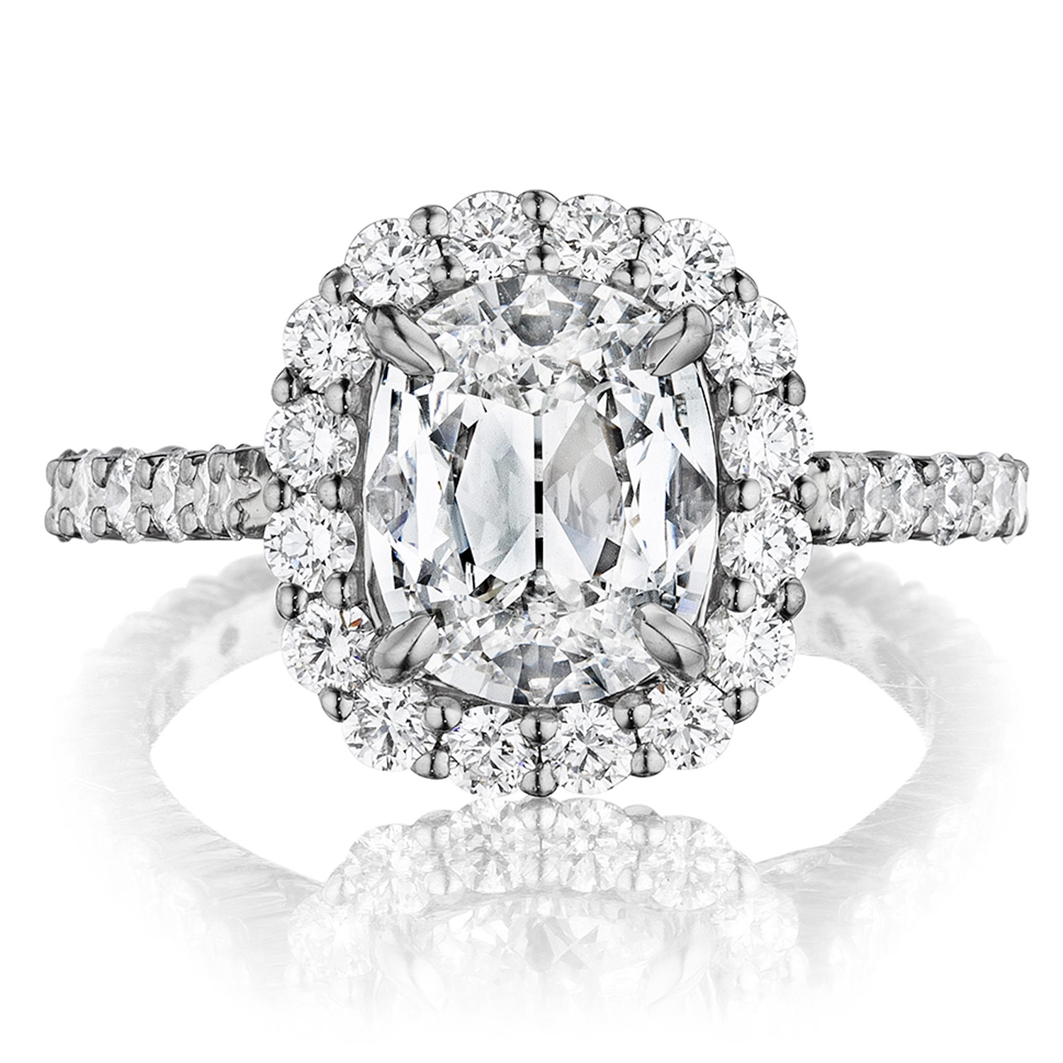 Henri Daussi ANV Cushion Halo Diamond Engagement Ring