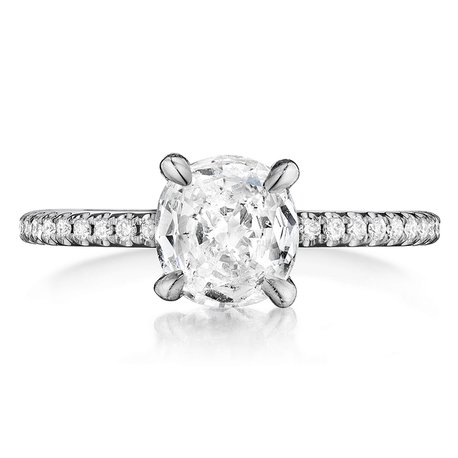 Henri Daussi ASX Cushion Halo Diamond Engagement Ring