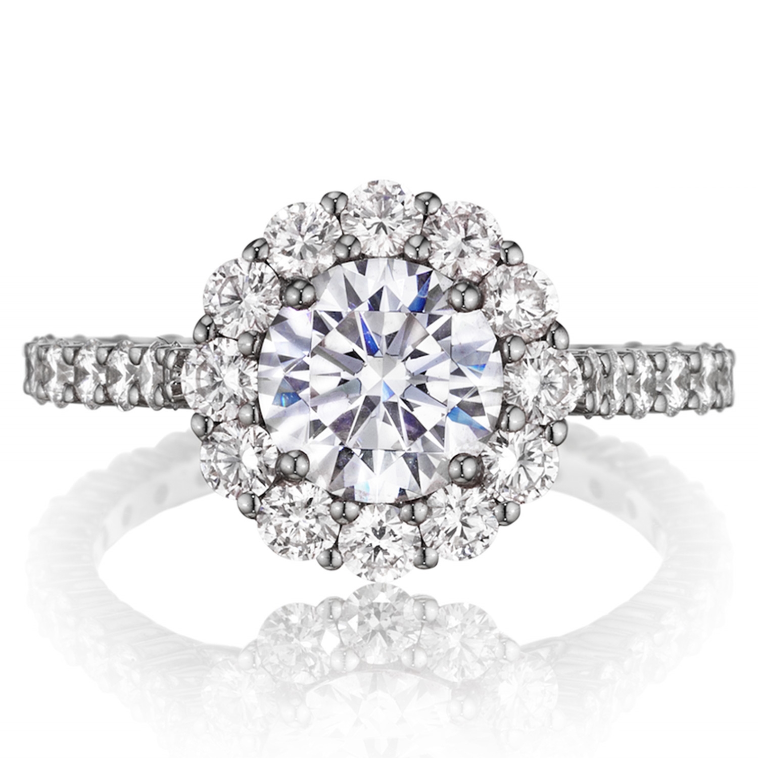 Henri Daussi BNV Round Halo Diamond Engagement Ring
