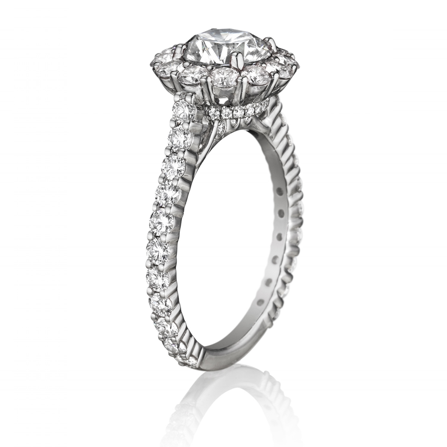 Henri Daussi BNV Round Halo Diamond Engagement Ring