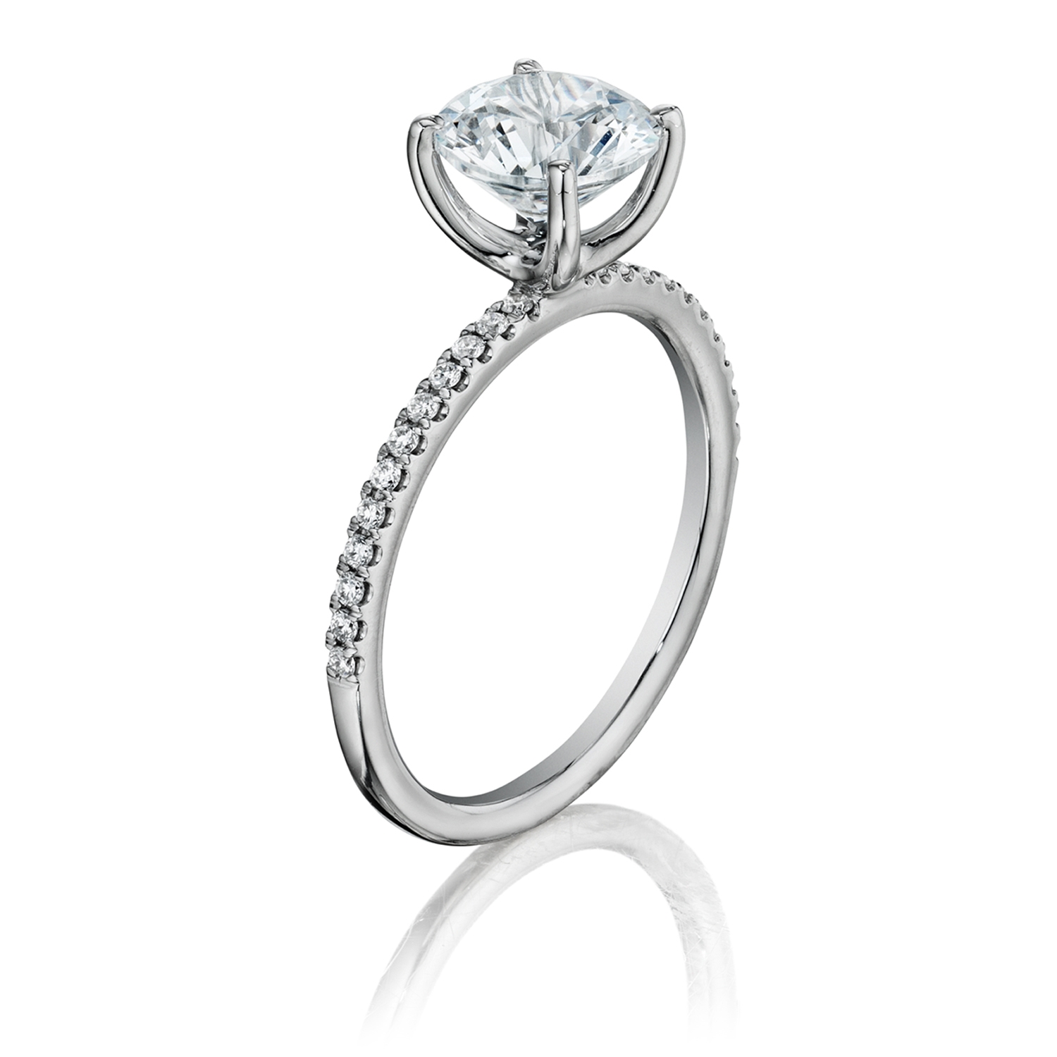 Henri Daussi BSX Round Diamond Solitaire Engagement Ring