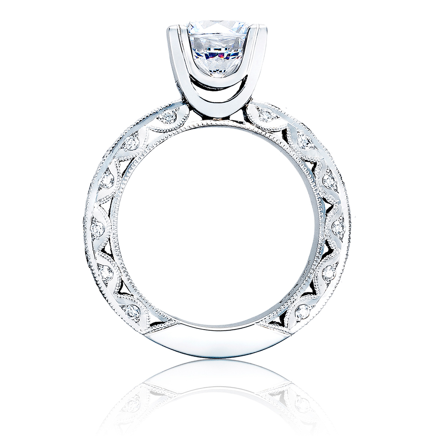 HT2530A Platinum Tacori Classic Crescent Engagement Ring Alternative View 1
