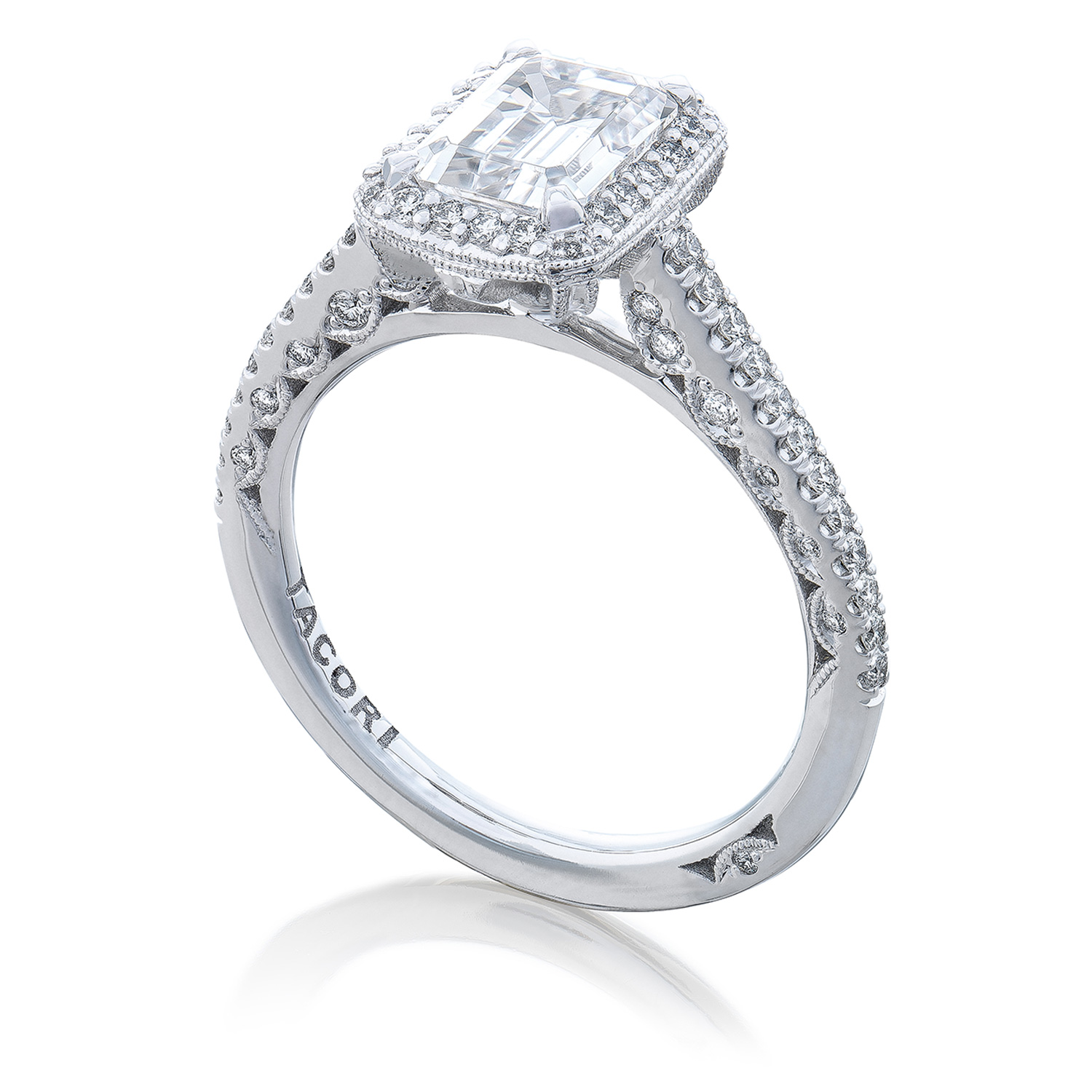 Tacori HT254715EC75X55 18 Karat Petite Crescent Engagement Ring