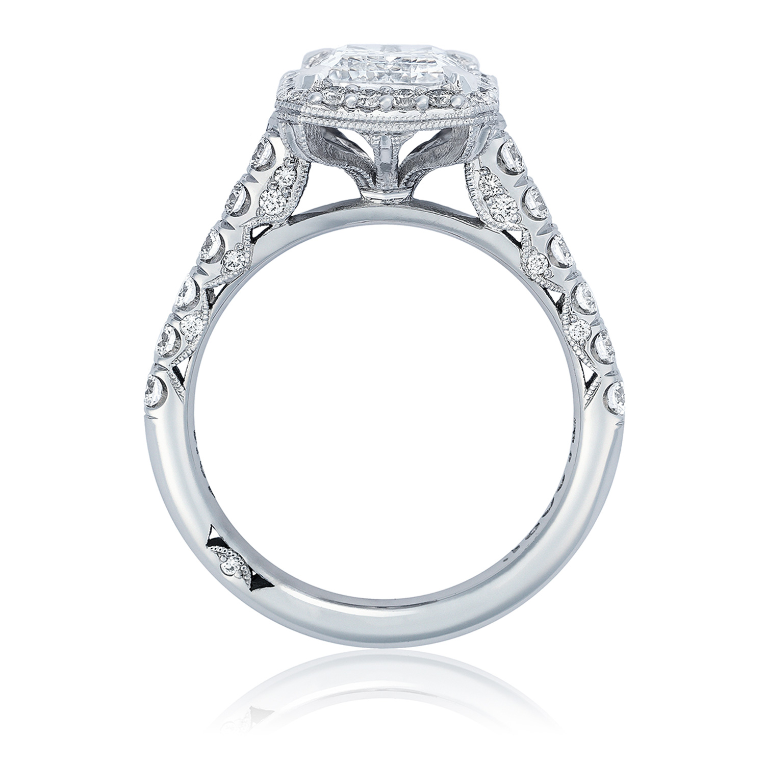 HT254725EC9X7 Platinum Tacori Petite Crescent Engagement Ring