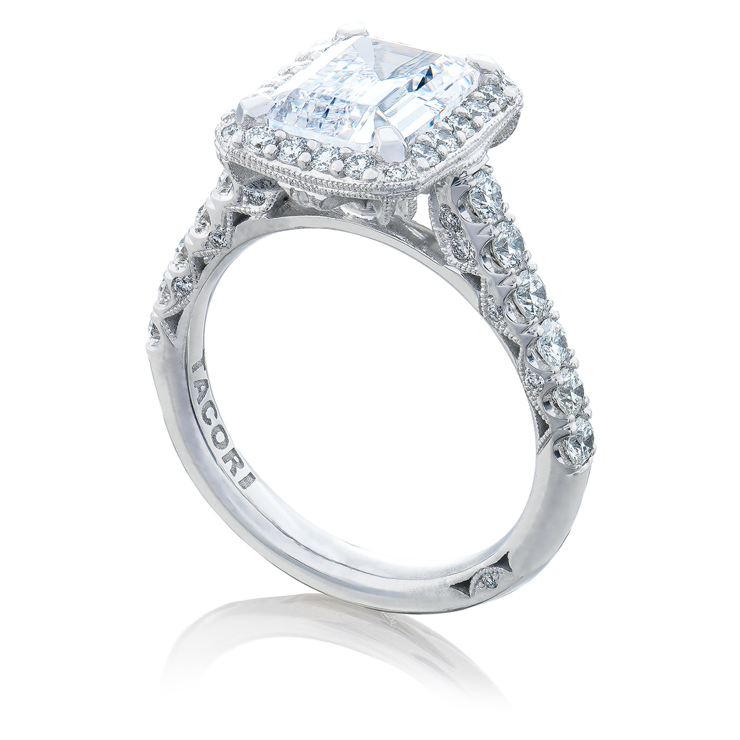HT254725EC9X7 Platinum Tacori Petite Crescent Engagement Ring