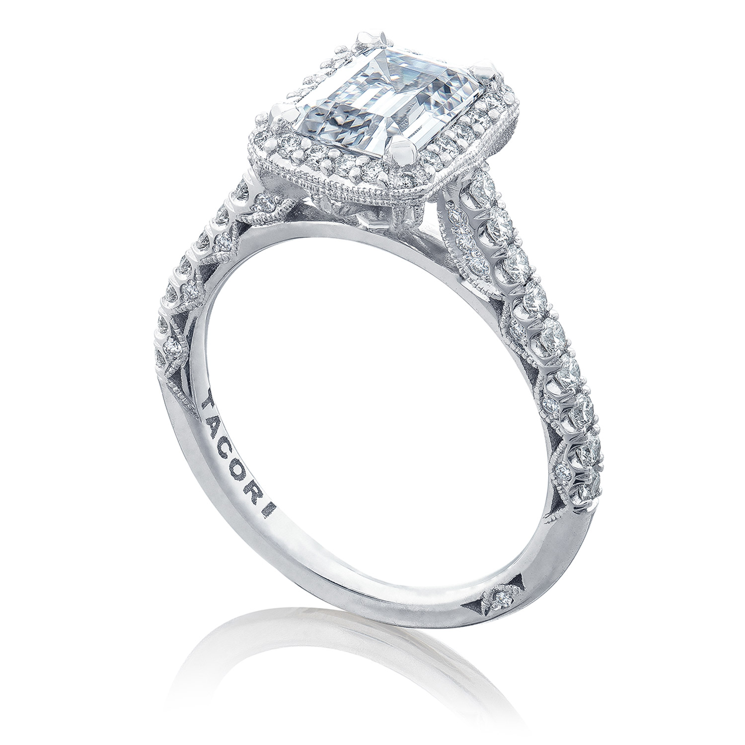 Tacori HT2547EC8X6 18 Karat Petite Crescent Engagement Ring