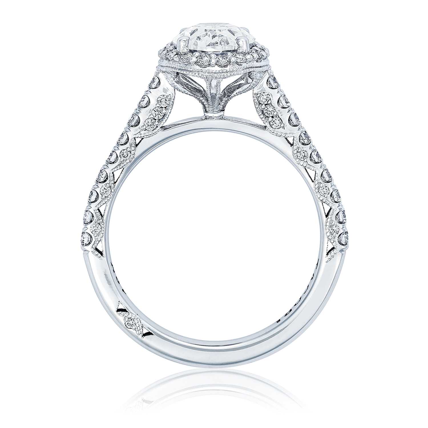 Tacori HT2547OV85X65 18 Karat Petite Crescent Engagement Ring