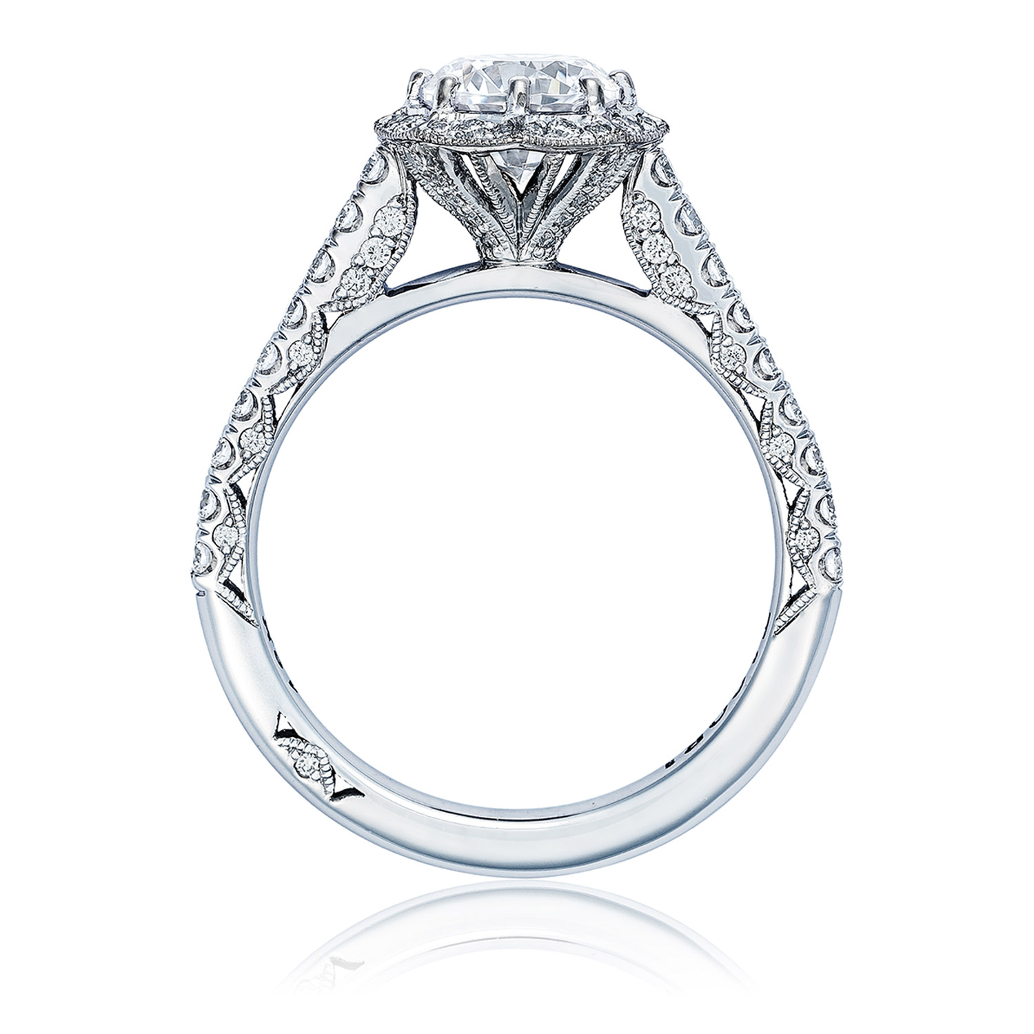 HT2555RD65 Platinum Tacori Petite Crescent Engagement Ring