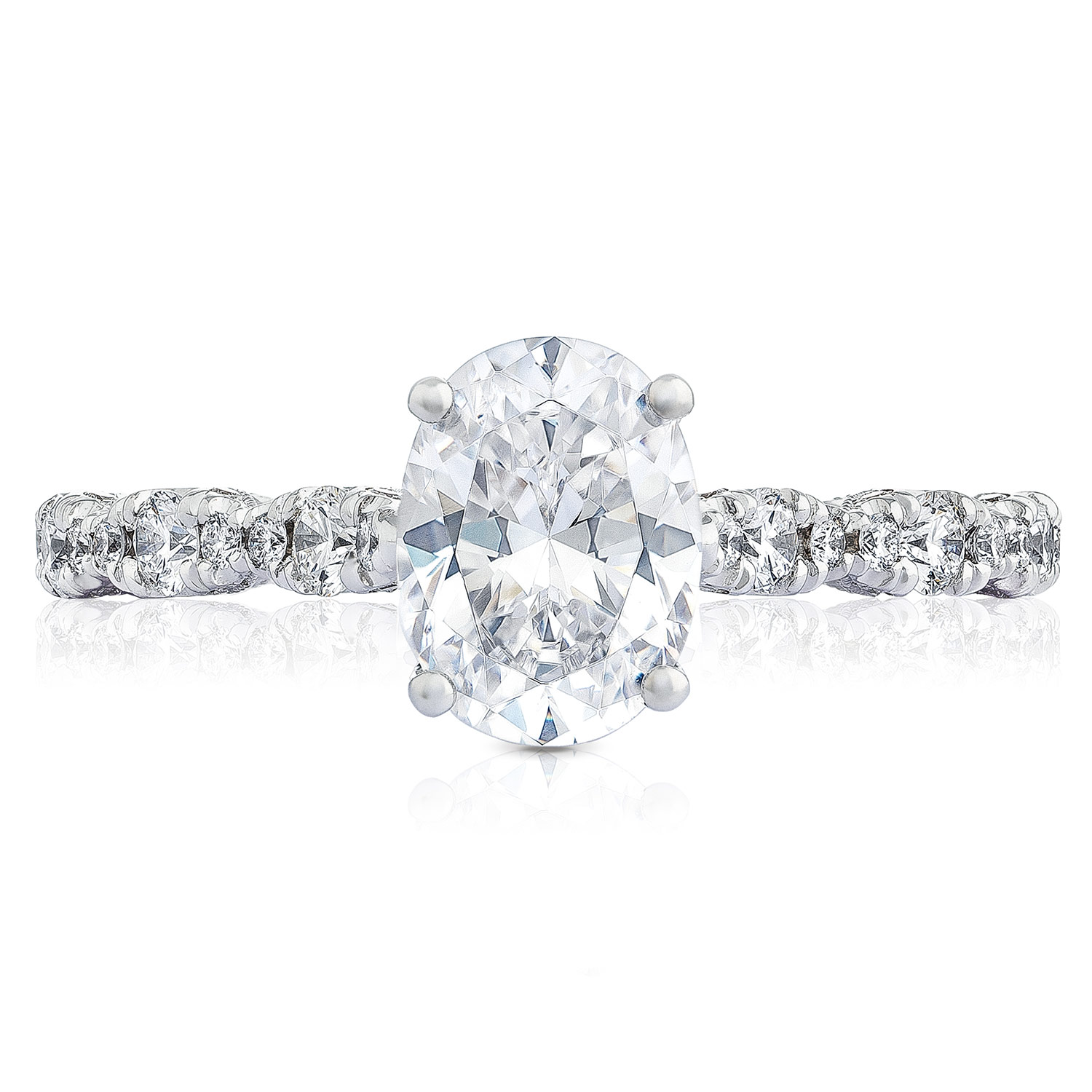 HT2558OV8X6 Platinum Tacori Petite Crescent Engagement Ring