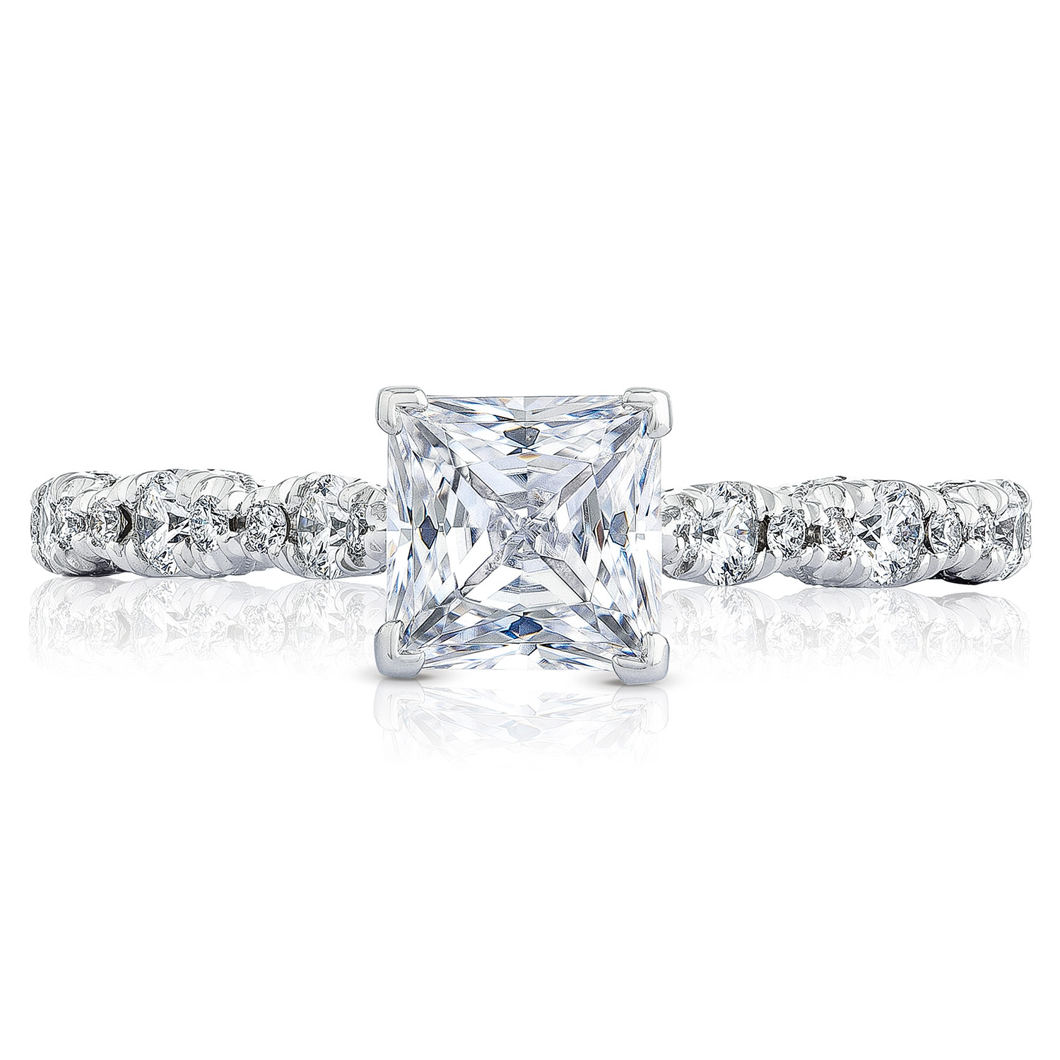 HT2558PR55 Platinum Tacori Petite Crescent Engagement Ring