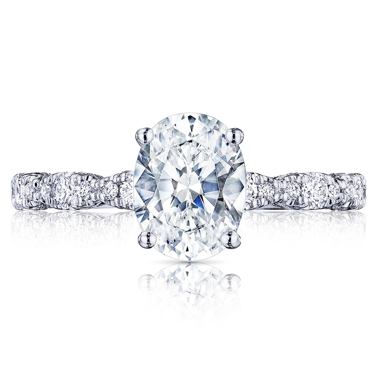 HT2559OV85X65 Platinum Tacori Petite Crescent Engagement Ring