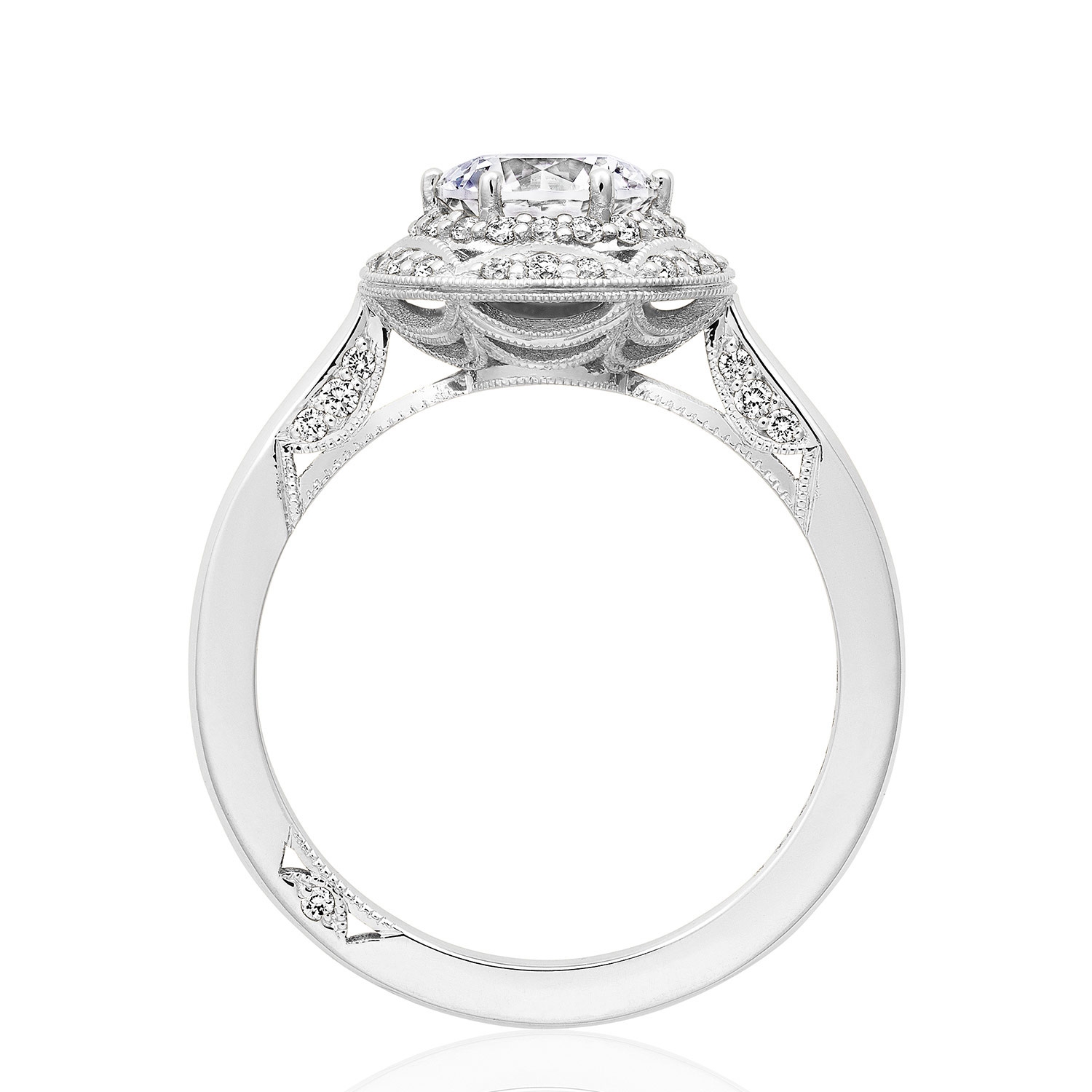 Tacori HT2563RD65 Platinum Crescent Chandelier Engagement Ring