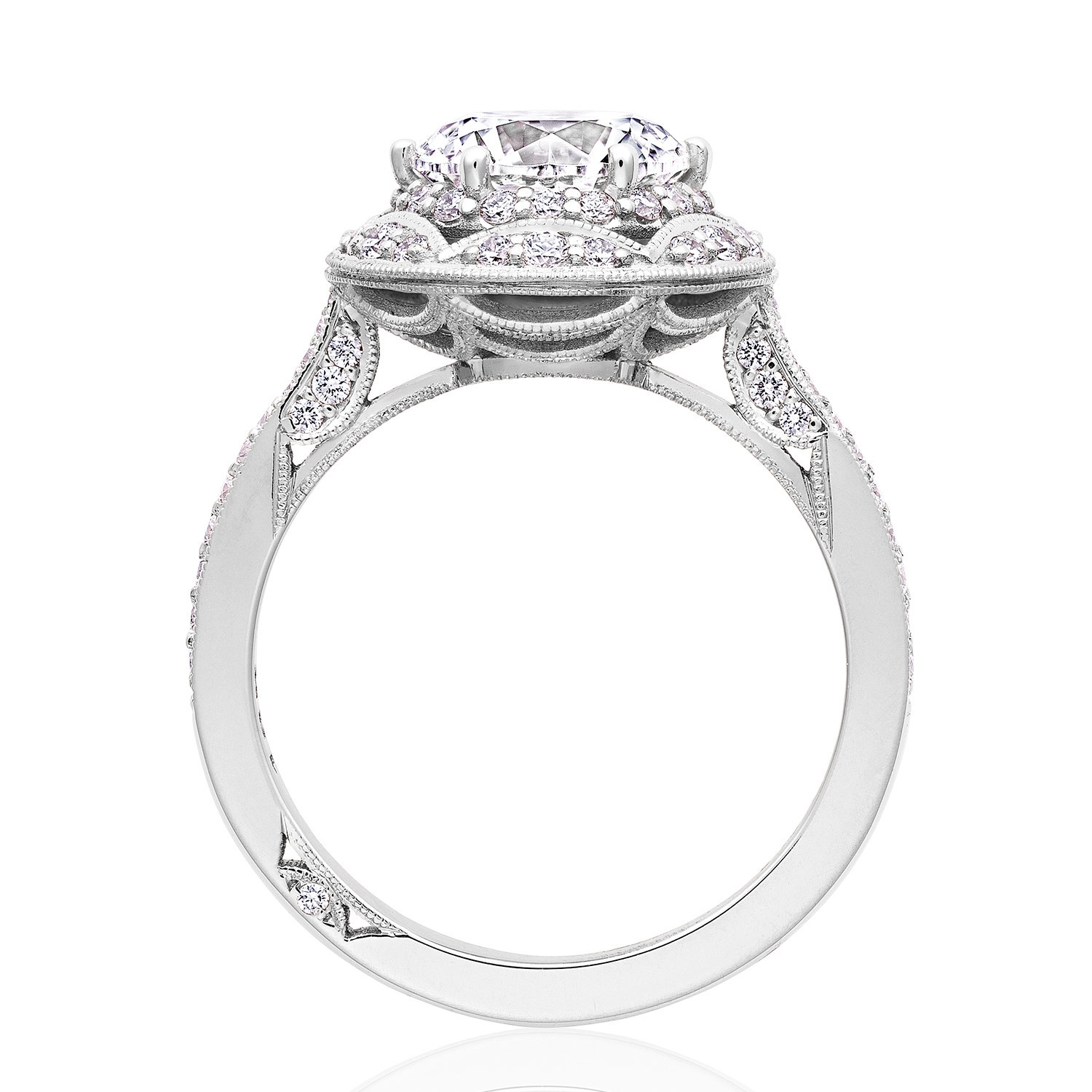 Tacori HT2564RD8 Platinum Crescent Chandelier Engagement Ring Alternative View 1