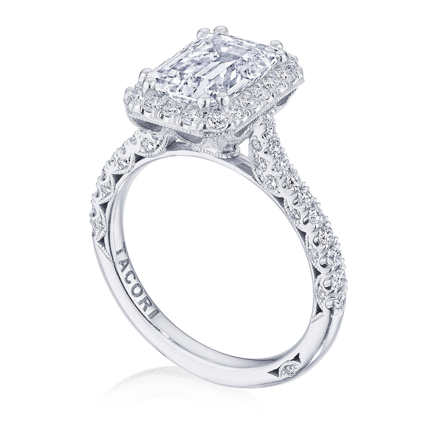 Tacori HT2571EC85X65W 18 Karat Petite Crescent Engagement Ring