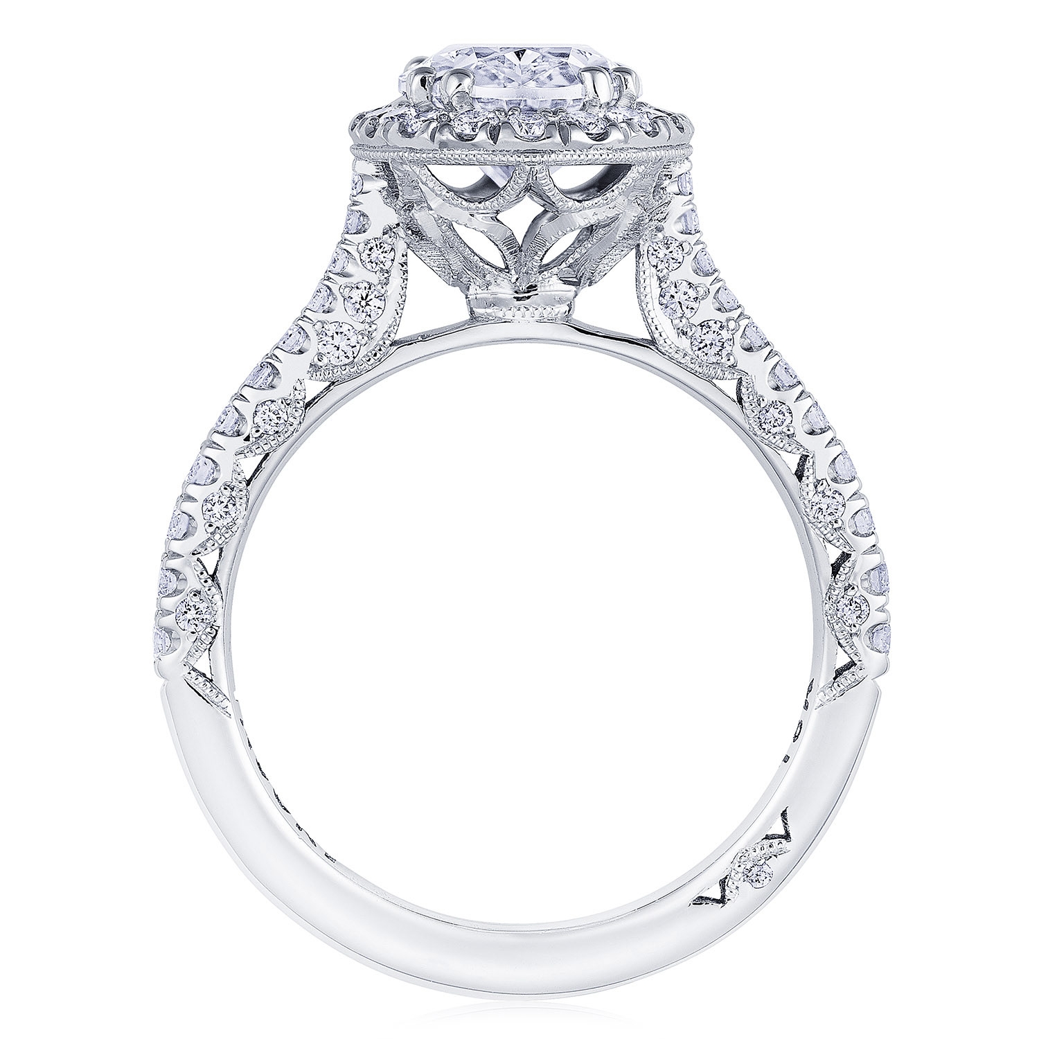 Tacori HT2571OV9X7W 18 Karat Petite Crescent Engagement Ring