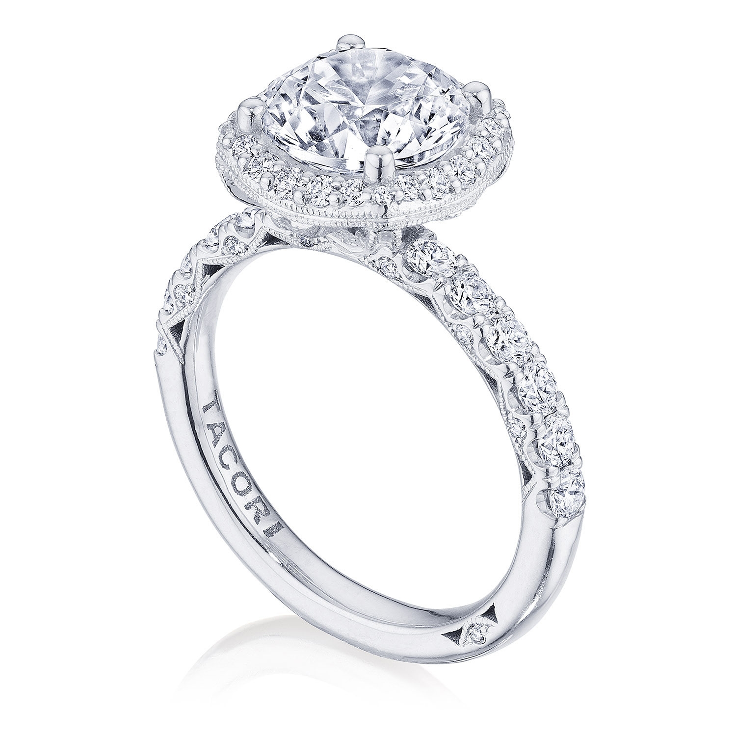 Tacori HT257225CU85W 18 Karat Petite Crescent Engagement Ring
