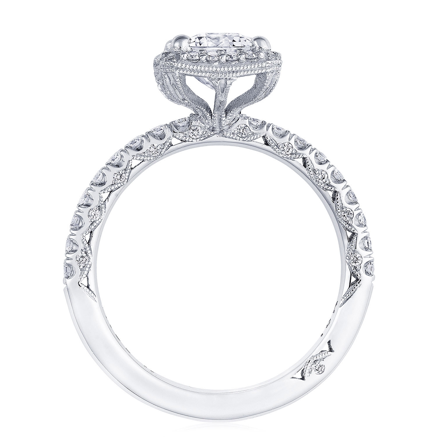 Tacori HT2572EC8X6W 18 Karat Petite Crescent Engagement Ring